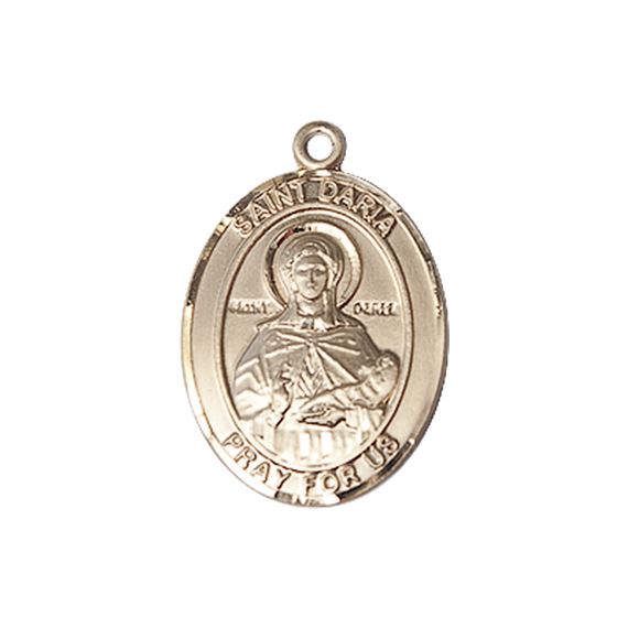 14KT GOLD ST DARIA MEDAL - 3/4" x 1/2"