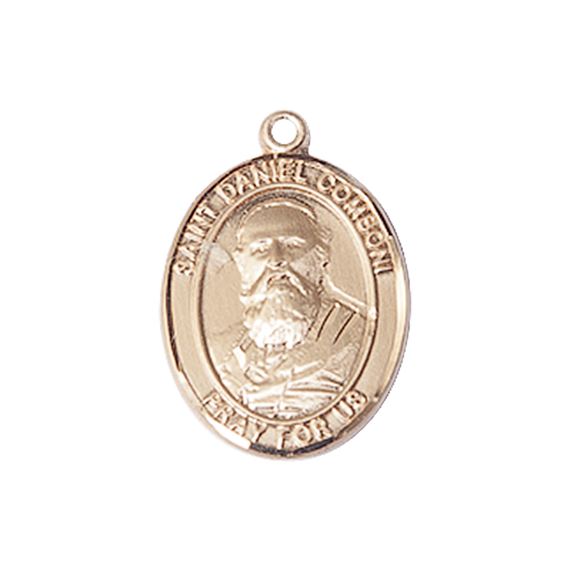 14KT GOLD ST DANIEL COMBONI MEDAL - 3/4" x 1/2"