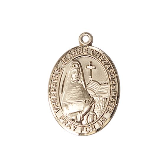 14KT GOLD JEANNE CHEZARD DE MATEL MEDAL - 3/4" x 1/2"