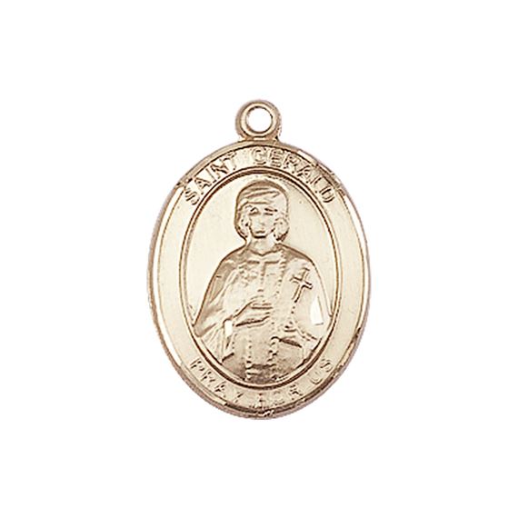 14KT GOLD ST GERALD MEDAL - 3/4" x 1/2"