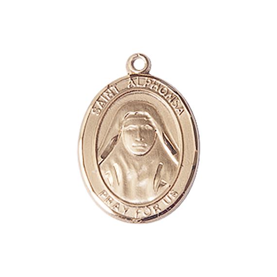 14KT GOLD ST ALPHONSA MEDAL - 3/4" x 1/2"