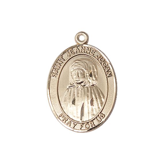 14KT GOLD ST JEANNE JUGAN MEDAL - 3/4" x 1/2"