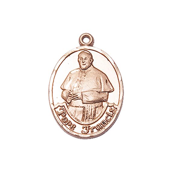 14KT GOLD POPE FRANCIS MEDAL - 3/4" x 1/2"