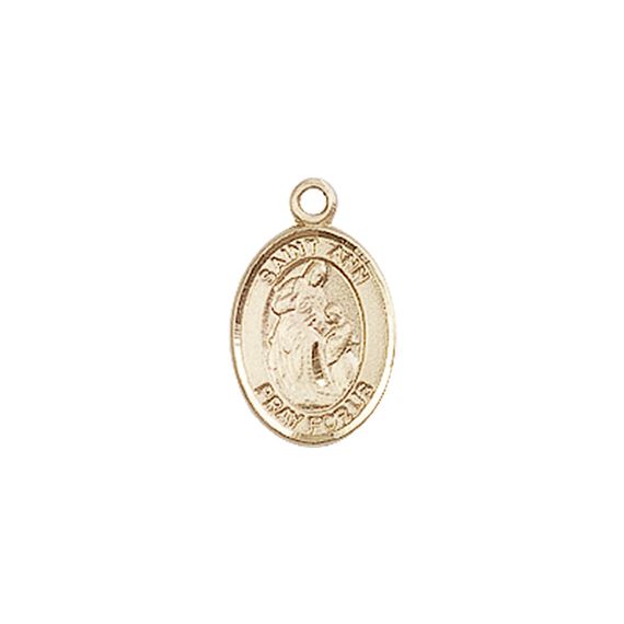 14KT GOLD ST ANN MEDAL - 1/2" x 1/4"