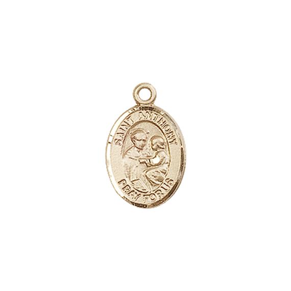 14KT GOLD ST ANTHONY OF PADUA MEDAL - 1/2" x 1/4"