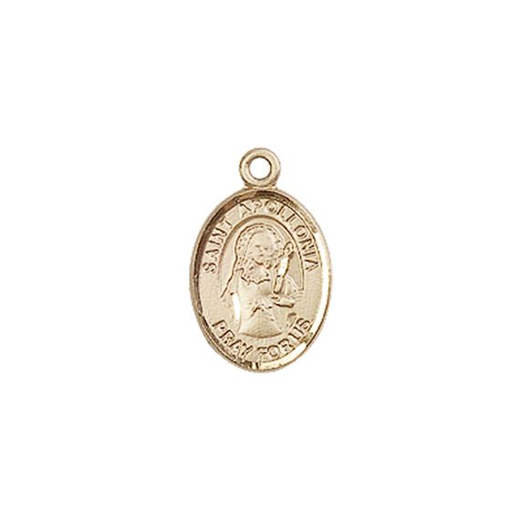 14KT GOLD ST APOLLONIA MEDAL - 1/2" x 1/4"