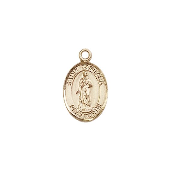 14KT GOLD ST BARBARA MEDAL - 1/2" x 1/4"