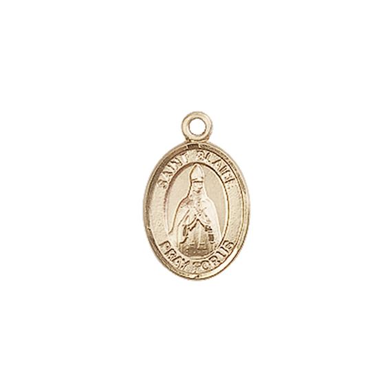 14KT GOLD ST BLAISE MEDAL - 1/2" x 1/4"