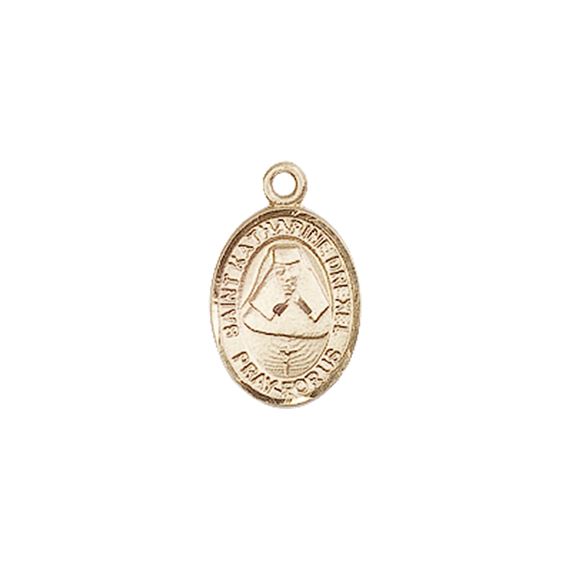 14KT GOLD ST KATHARINE DREXEL MEDAL - 1/2" x 1/4"