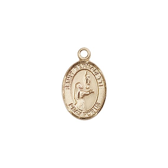 14KT GOLD ST BERNADETTE MEDAL - 1/2" x 1/4"