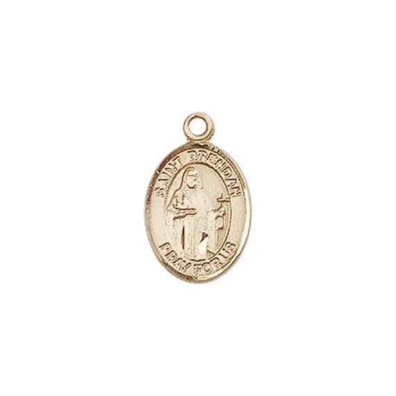 14KT GOLD ST BRENDAN THE NAVIGATOR MEDAL - 1/2" x 1/4"