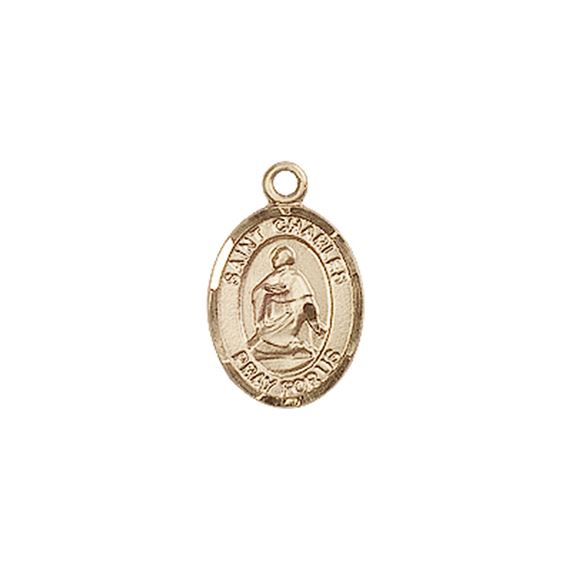 14KT GOLD ST CHARLES BORROMEO MEDAL - 1/2" x 1/4"