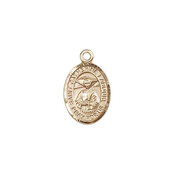 14KT GOLD ST CATHERINE LABOURE MEDAL - 1/2" x 1/4"