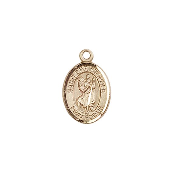 14KT GOLD ST CHRISTOPHER MEDAL - 1/2" x 1/4"