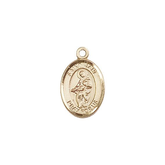 14KT GOLD ST JANE OF VALOIS MEDAL - 1/2" x 1/4"