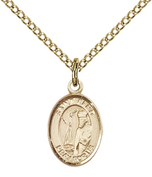 14KT GOLD FILLED ST ELMO PENDANT WITH CHAIN - 1/2" x 1/4"