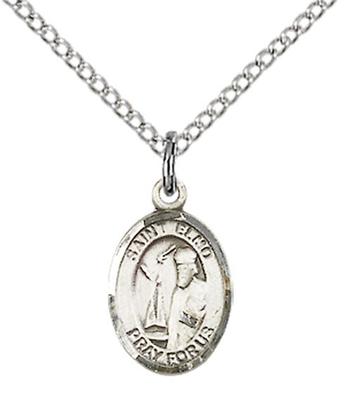 STERLING SILVER ST ELMO PENDANT WITH CHAIN - 1/2" x 1/4"