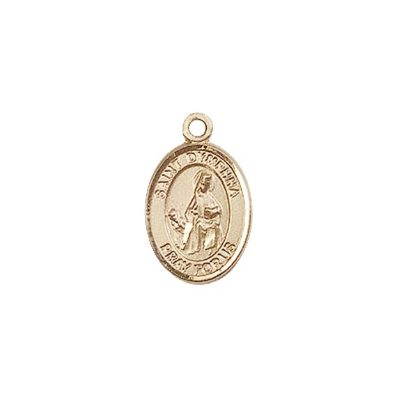 14KT GOLD ST DYMPHNA MEDAL - 1/2" x 1/4"