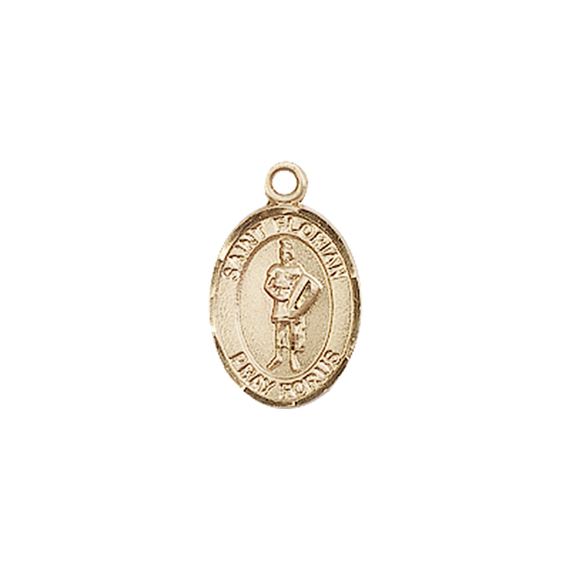 14KT GOLD ST FLORIAN MEDAL - 1/2" x 1/4"