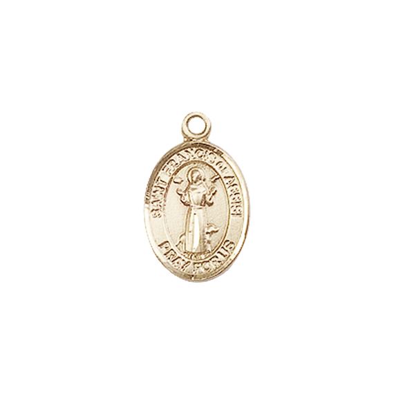 14KT GOLD ST FRANCIS OF ASSISI MEDAL - 1/2" x 1/4"