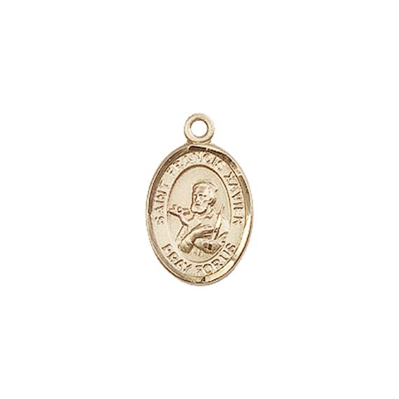 14KT GOLD ST FRANCIS XAVIER MEDAL - 1/2" x 1/4"