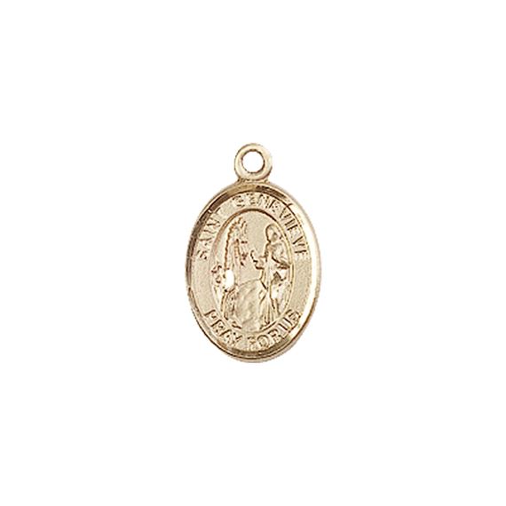 14KT GOLD ST GENEVIEVE MEDAL - 1/2" x 1/4"