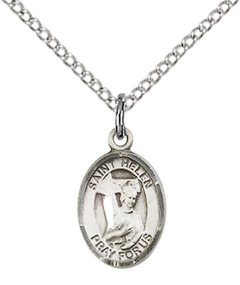 STERLING SILVER ST HELEN PENDANT WITH CHAIN - 1/2" x 1/4"