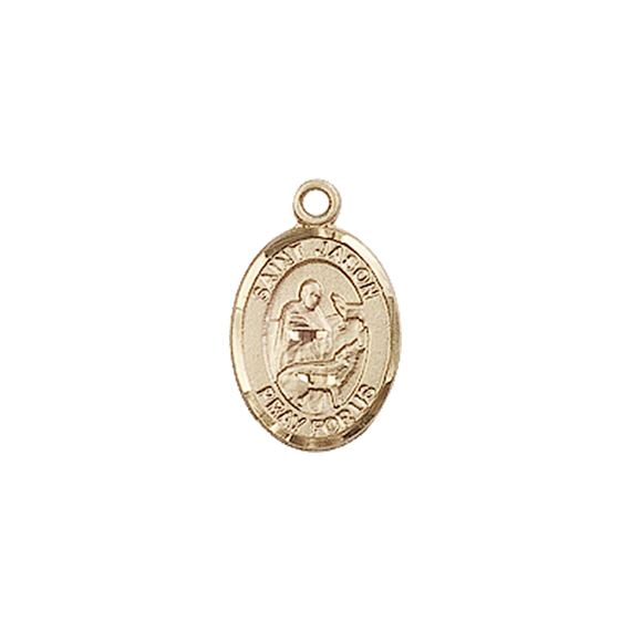 14KT GOLD ST JASON MEDAL - 1/2" x 1/4"