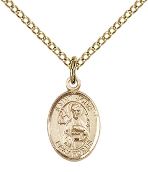 14KT GOLD FILLED ST JOHN THE APOSTLE PENDANT WITH CHAIN - 1/2" x 1/4"