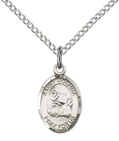 STERLING SILVER ST JOSHUA PENDANT WITH CHAIN - 1/2" x 1/4"