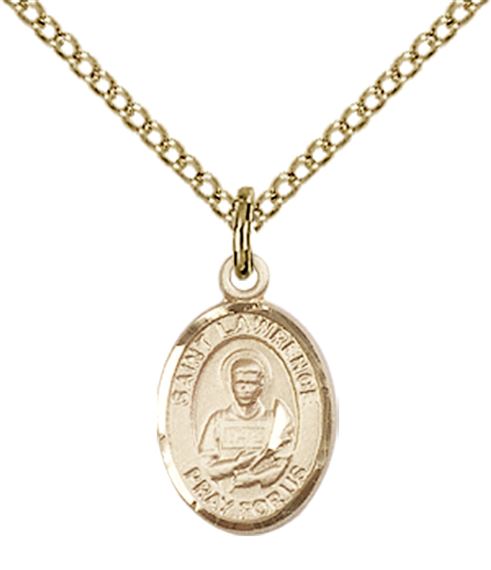 14KT GOLD FILLED ST LAWRENCE PENDANT WITH CHAIN - 1/2" x 1/4"