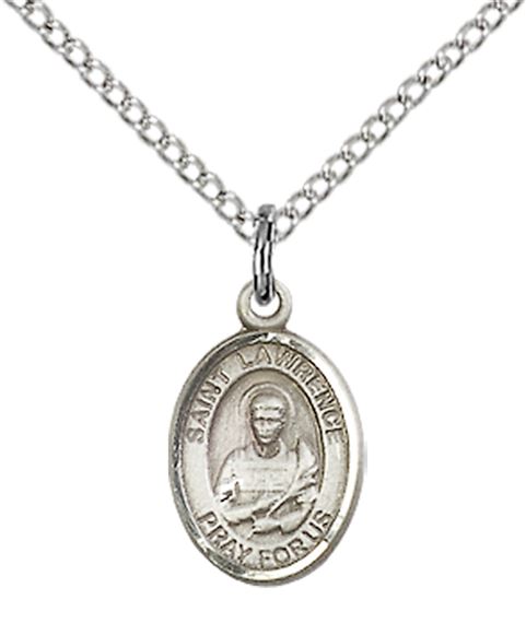 STERLING SILVER ST LAWRENCE PENDANT WITH CHAIN - 1/2" x 1/4"