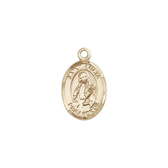 14KT GOLD ST LUCIA OF SYRACUSE MEDAL - 1/2" x 1/4"