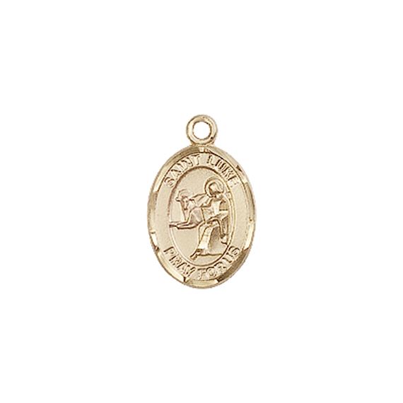 14KT GOLD ST LUKE THE APOSTLE MEDAL - 1/2" x 1/4"