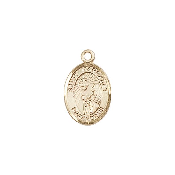 14KT GOLD ST MARGARET MARY ALACOQUE MEDAL - 1/2" x 1/4"