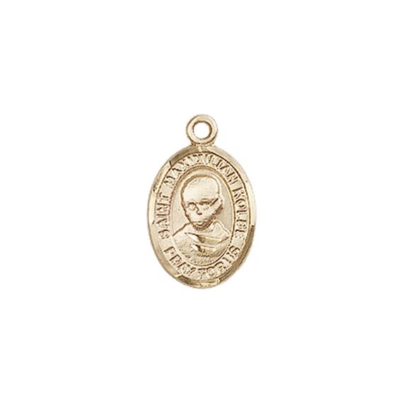 14KT GOLD ST MAXIMILIAN KOLBE MEDAL - 1/2" x 1/4"