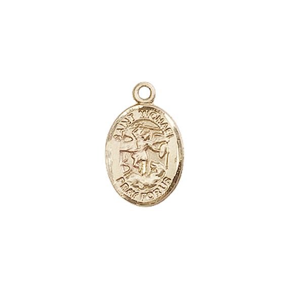 14KT GOLD ST MICHAEL THE ARCHANGEL MEDAL - 1/2" x 1/4"