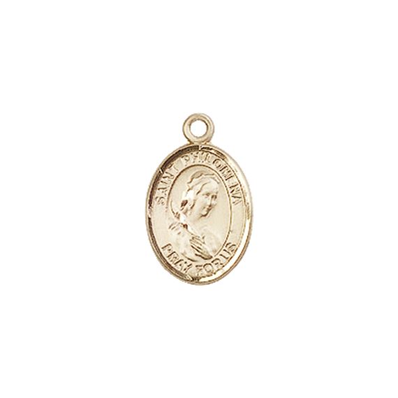 14KT GOLD ST PHILOMENA MEDAL - 1/2" x 1/4"