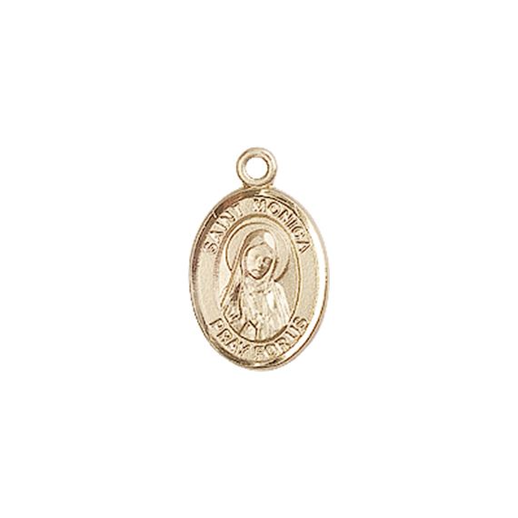 14KT GOLD ST MONICA MEDAL - 1/2" x 1/4"
