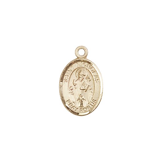 14KT GOLD ST NICHOLAS MEDAL - 1/2" x 1/4"