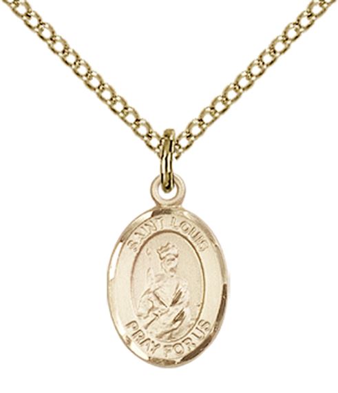 14KT GOLD FILLED ST LOUIS PENDANT WITH CHAIN - 1/2" x 1/4"