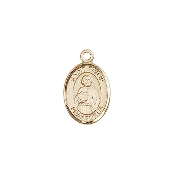 14KT GOLD ST PHILIP THE APOSTLE MEDAL - 1/2" x 1/4"