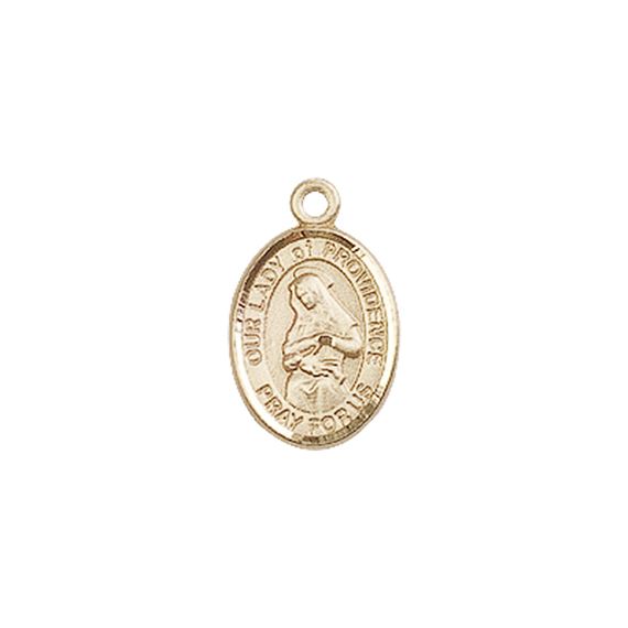 14KT GOLD OUR LADY OF PROVIDENCE MEDAL - 1/2" x 1/4"