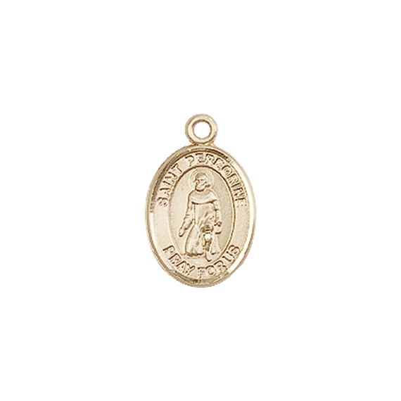 14KT GOLD ST PEREGRINE LAZIOSI MEDAL - 1/2" x 1/4"