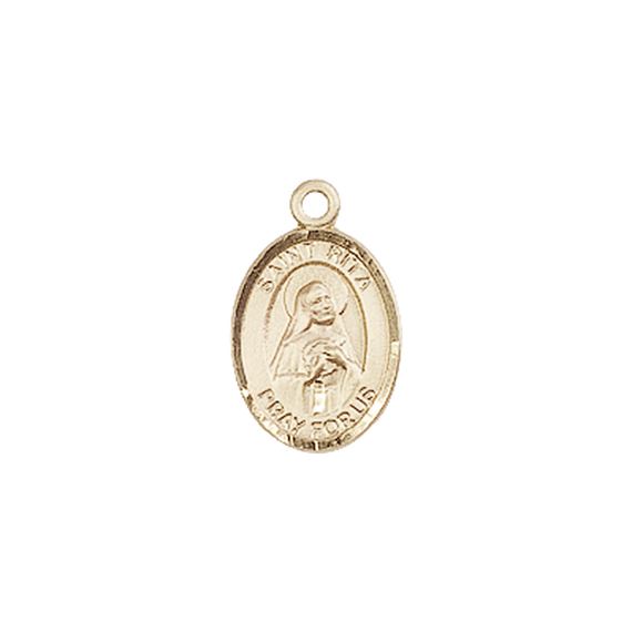 14KT GOLD ST RITA OF CASCIA MEDAL - 1/2" x 1/4"