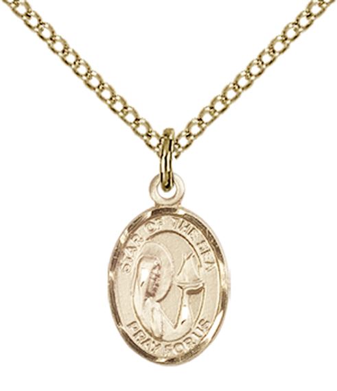 14KT GOLD FILLED OUR LADY STAR OF THE SEA PENDANT WITH CHAIN - 1/2" x 1/4"