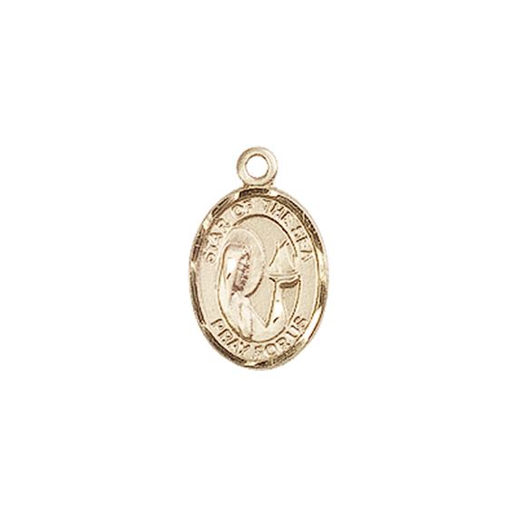 14KT GOLD OUR LADY STAR OF THE SEA MEDAL - 1/2" x 1/4"
