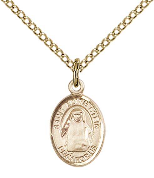 14KT GOLD FILLED ST EDITH STEIN PENDANT WITH CHAIN - 1/2" x 1/4"