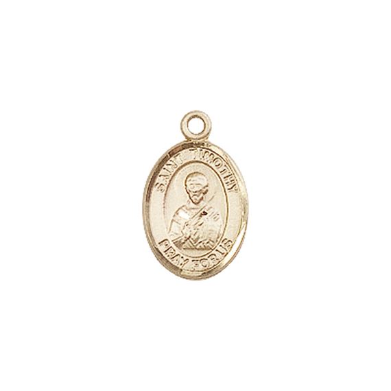 14KT GOLD ST TIMOTHY MEDAL - 1/2" x 1/4"