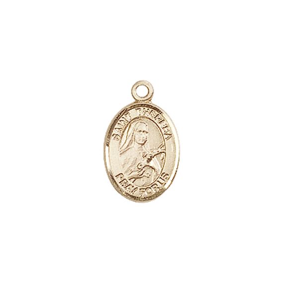 14KT GOLD ST THERESA MEDAL - 1/2" x 1/4"